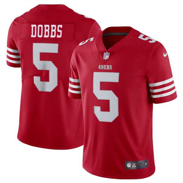 Men & Women & Youth San Francisco 49ers #5 Josh Dobbs Red Vapor Untouchable Limited Stitched Jersey